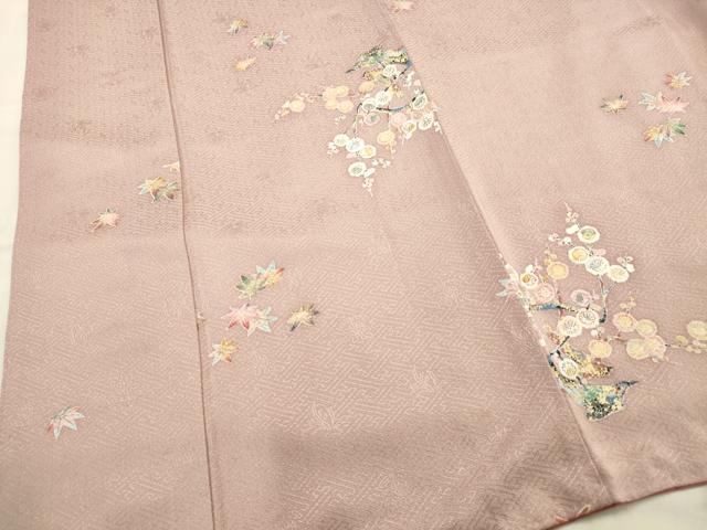 平和屋着物■上質な小紋　枝花文　金彩　正絹　逸品　AABD1452ma