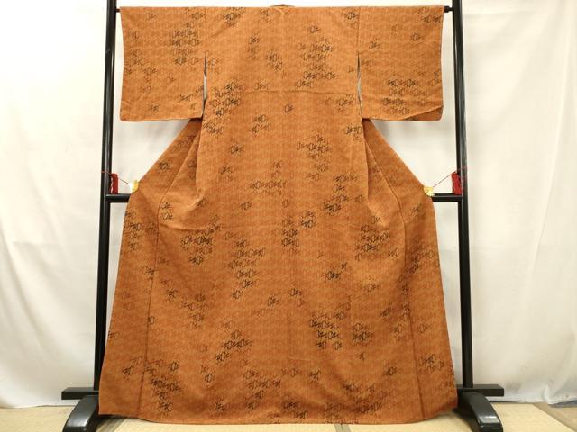 平和屋着物■上質な小紋　幾何学文様　正絹　逸品　AABD1480ma