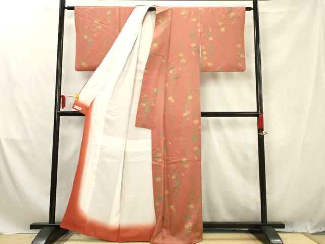 平和屋着物■上質な小紋　枝花文　金彩　正絹　逸品　AABD1484ma