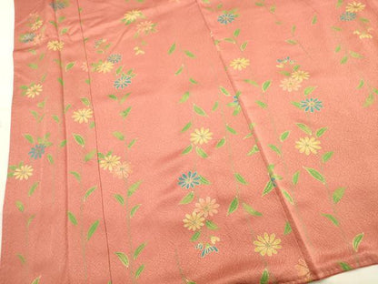 平和屋着物■上質な小紋　枝花文　金彩　正絹　逸品　AABD1484ma