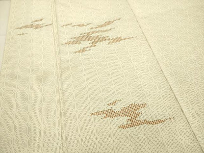 平和屋着物■上質な紬 訪問着 刺繍 霞文 正絹 逸品 AABD1494ma