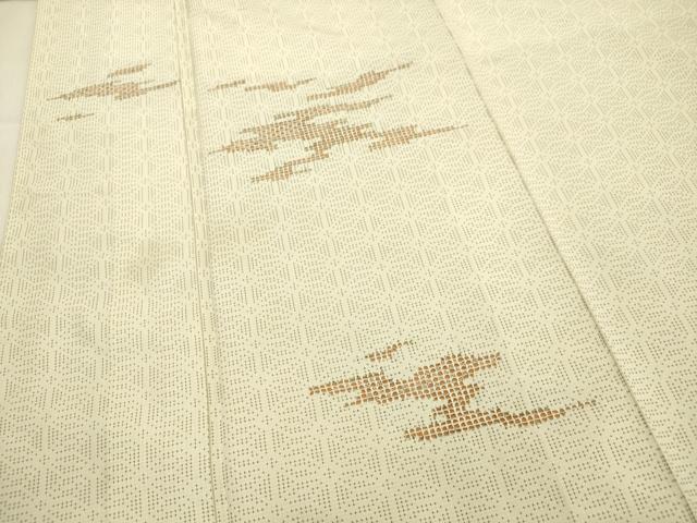 平和屋着物■上質な紬 訪問着 刺繍 霞文 正絹 逸品 AABD1494ma