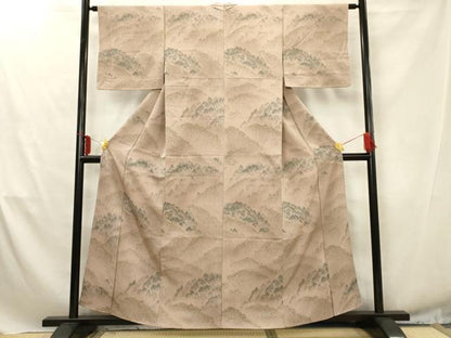 平和屋着物■上質な小紋　樹林文　正絹　逸品　AABD1506ma