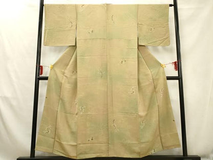 平和屋着物■上質な小紋　風景花地紋　暈し染め　正絹　逸品　AABD1509ma