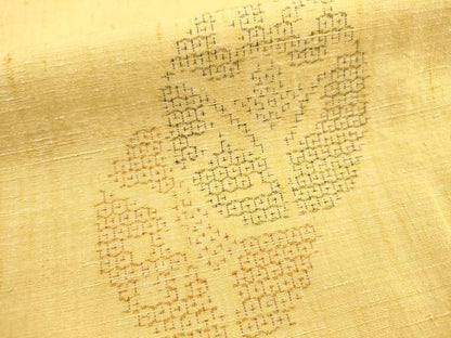 平和屋着物■上質な紬　80亀甲　丸文　正絹　逸品　AABD1531ma