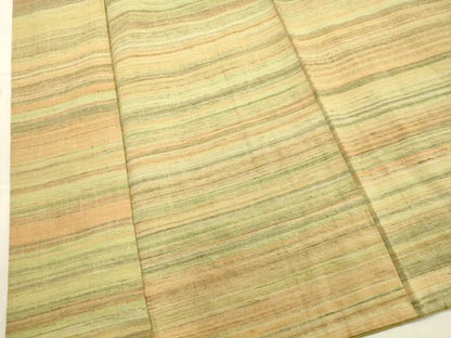 平和屋着物■上質な紬　横段文　正絹　逸品　AABD1554ma