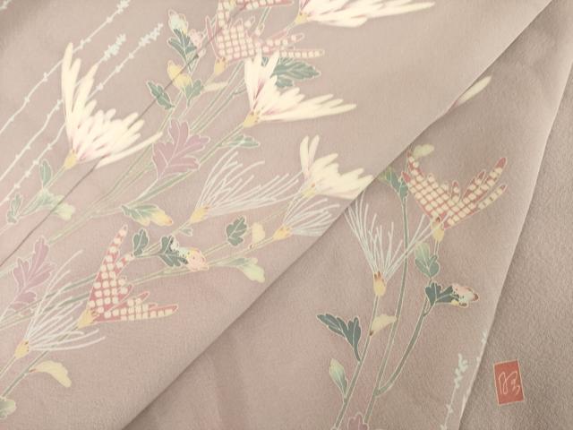 平和屋着物●訪問着　友禅　作家物　裏菊　仮絵羽　正絹　逸品　未使用　AABD1624ck