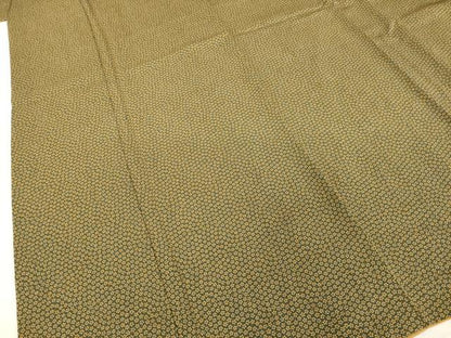 平和屋着物●染色作家 斉藤三才 小紋 小花文 美保姿苑 反端付き 正絹 逸品 AABD1637ck