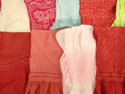 平和屋着物[]七五三　女の子　和装小物　帯揚げ25枚セット　総絞り　中抜き絞り　未使用品あり　正絹　逸品　AABD1792ja