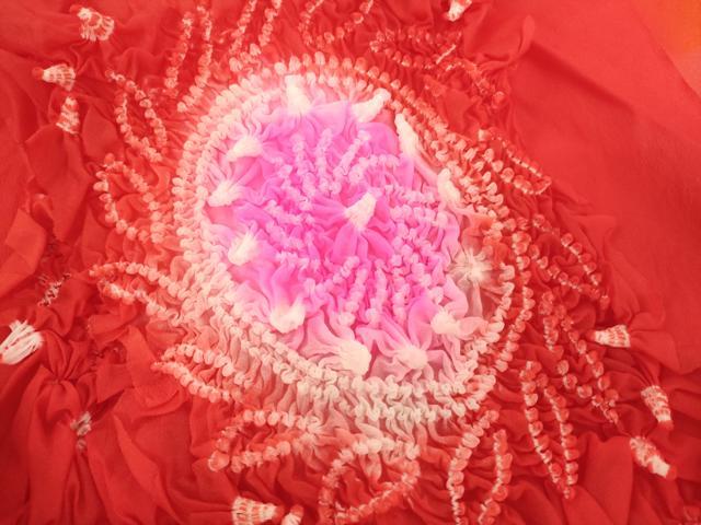 平和屋着物[]子供　女の子　和装小物　兵児帯5点セット　柄絞り　舞花文　丸文　未使用品あり　逸品　AABD1795ja