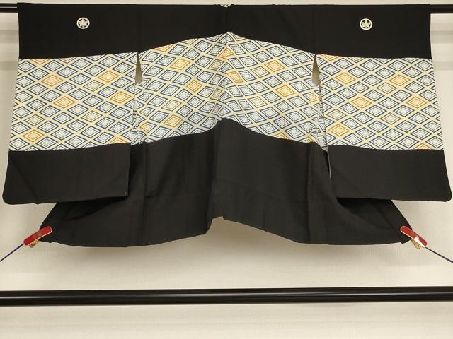 平和屋着物[]七五三　男の子　5才　羽織　菱文　黒地　逸品　AABD1800ja