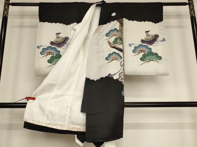 平和屋着物[]お宮参り　男の子　祝着　産着　初着　のしめ　鷹　宝尽くし松文　金彩　逸品　AABD1804ja