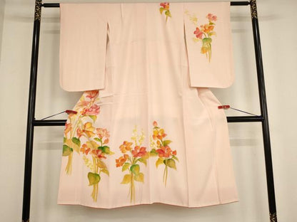 平和屋着物[]七五三　女の子　７歳　祝着　四つ身　草花文　逸品　AABD1807ja