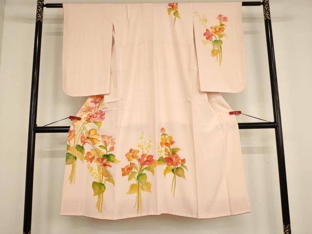 平和屋着物[]七五三　女の子　７歳　祝着　四つ身　草花文　逸品　AABD1807ja