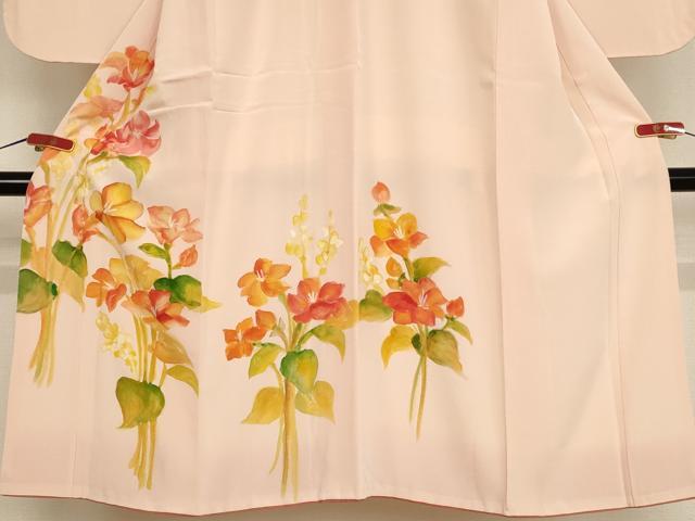 平和屋着物[]七五三　女の子　７歳　祝着　四つ身　草花文　逸品　AABD1807ja