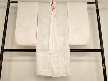 平和屋着物∵女の子 十三参り 子供 祝着・長襦袢(無双仕立て)セット 駒刺繍 絞り 草花文 金彩 逸品 AABD1815ja