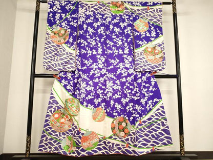 平和屋着物∵女の子 十三参り 子供 祝着 駒刺繍 鈴花文 金彩 逸品 AABD1822ja
