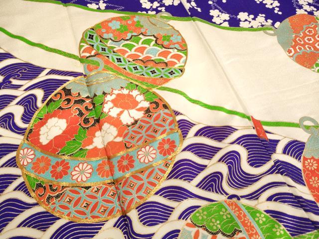 平和屋着物∵女の子 十三参り 子供 祝着 駒刺繍 鈴花文 金彩 逸品 AABD1822ja
