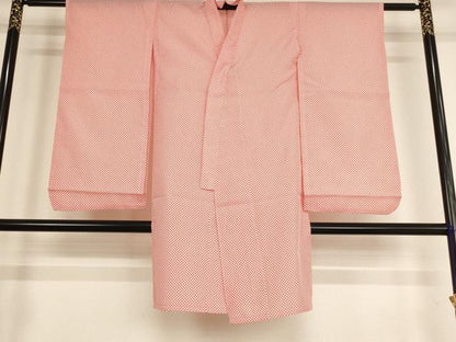 平和屋着物[]七五三　女の子　７歳　祝着　四つ身　長襦袢(単衣)セット　鴛鴦花文　暈し染め　金銀彩　逸品　AABD1825ja
