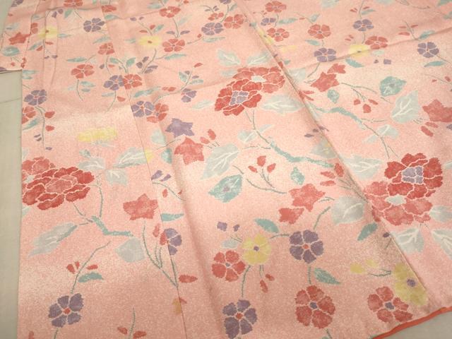 平和屋着物[]七五三　女の子　７歳　祝着　四つ身　牡丹唐草文　逸品　AABD1826ja