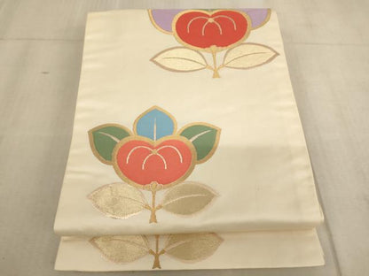 平和屋着物∵子供　全通柄袋帯　橘文　金糸　逸品　AABD1827ja