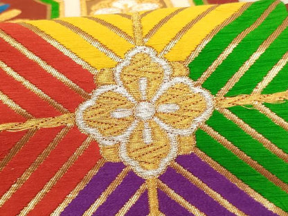 平和屋着物∵子供　六通柄袋帯　唐織　蜀江松文　金銀糸　逸品　AABD1831ja