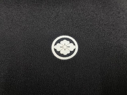 平和屋着物■豪華黒留袖 駒刺繍 飛鶴文 金銀彩 正絹 逸品 AABD2243oa