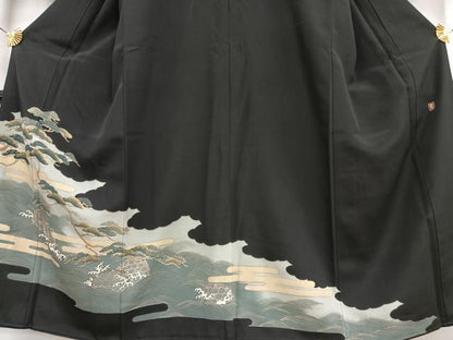 平和屋着物■豪華黒留袖　作家物　浜松　金彩　正絹　逸品　AABD2263oa