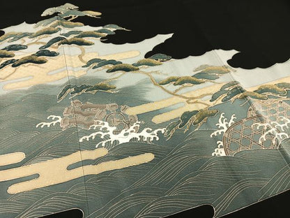 平和屋着物■豪華黒留袖　作家物　浜松　金彩　正絹　逸品　AABD2263oa