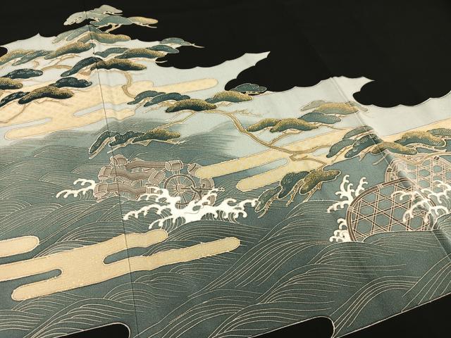 平和屋着物■豪華黒留袖　作家物　浜松　金彩　正絹　逸品　AABD2263oa