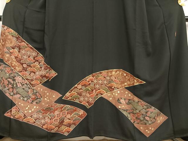 平和屋着物■豪華黒留袖 作家物 吉祥宝尽くし文 松竹梅 金彩 正絹 逸品 AABD2306oa