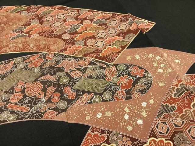 平和屋着物■豪華黒留袖 作家物 吉祥宝尽くし文 松竹梅 金彩 正絹 逸品 AABD2306oa