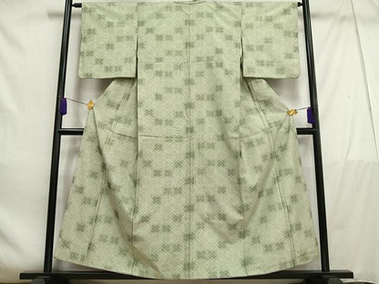 平和屋着物■上質な紬　菱繋文　正絹　逸品　AABD2433oa