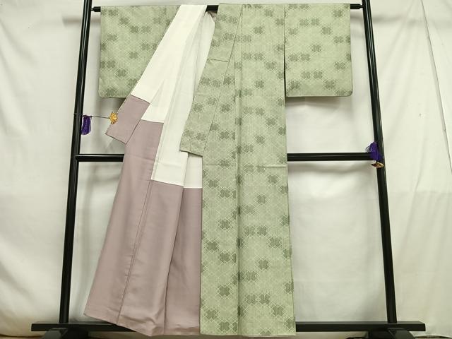 平和屋着物■上質な紬　菱繋文　正絹　逸品　AABD2433oa