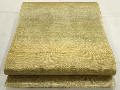 平和屋着物▼全通柄袋帯　幾何学文様　金糸　正絹　逸品　AABD2627wj