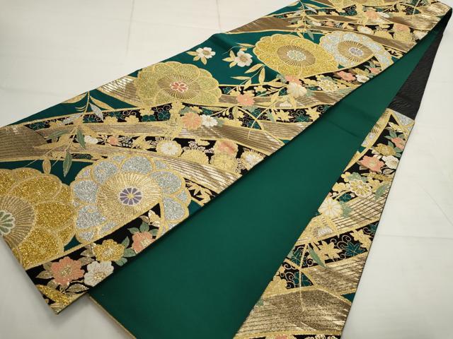 平和屋着物▽六通柄袋帯 舞花文 金銀糸 正絹 逸品 AABD2692wj