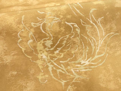 平和屋着物▼太鼓柄袋帯　鳳凰　金糸　正絹　逸品　AABD2753wj