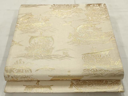 平和屋着物▼全通柄袋帯　宝船　金糸　正絹　逸品　AABD2912wj