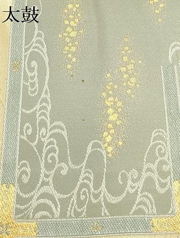 平和屋着物▼六通柄袋帯　唐織　天井花文　金糸　正絹　逸品　AABD3000wj