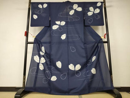 平和屋着物＊夏物 訪問着 紗 舞花文 洗える着物 未使用 AABD3282jd