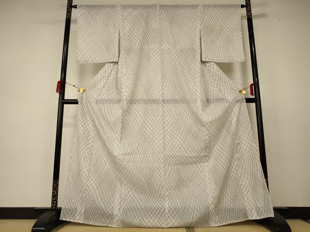 平和屋着物＊夏物 小紋 絽 網目文 洗える着物 AABD3284jd