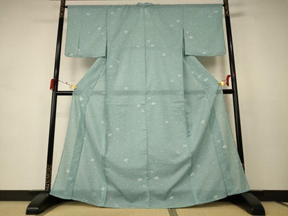 平和屋着物＊夏物 小紋 絽 舞花文 洗える着物 AABD3285jd