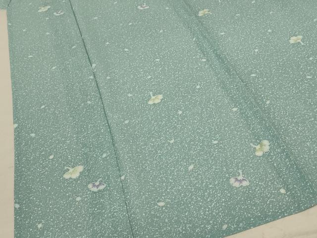 平和屋着物＊夏物 小紋 絽 舞花文 洗える着物 AABD3285jd