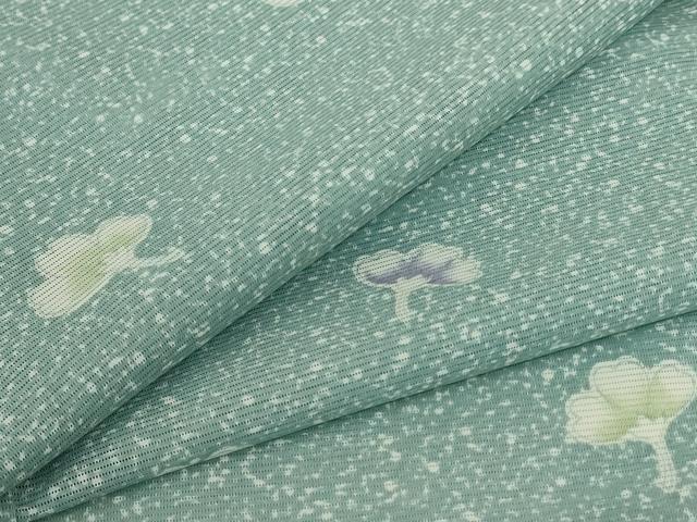 平和屋着物＊夏物 小紋 絽 舞花文 洗える着物 AABD3285jd
