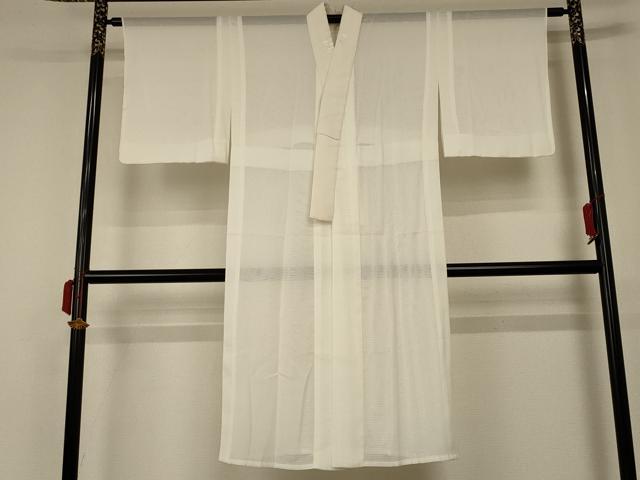 平和屋着物＊夏物 長襦袢 絽 象牙色 半衿刺繍 洗える着物 AABD3292jd