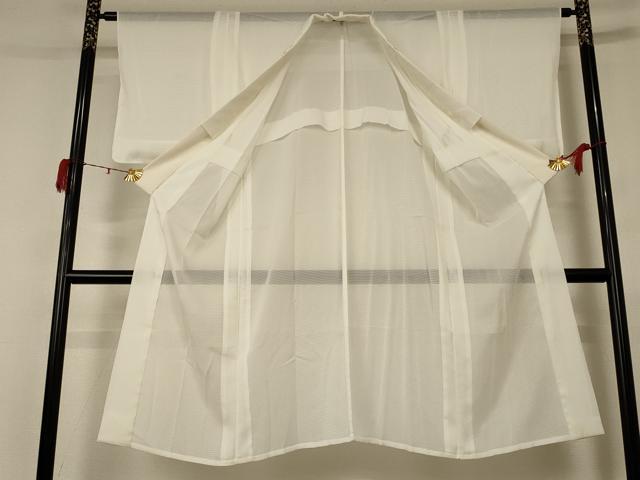 平和屋着物＊夏物 長襦袢 絽 象牙色 半衿刺繍 洗える着物 AABD3292jd