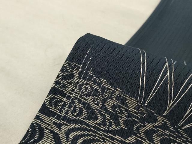 平和屋着物＊夏物 訪問着 縦絽 刺繍 草花文 銀糸 銀彩 正絹 逸品 AABD3294jd