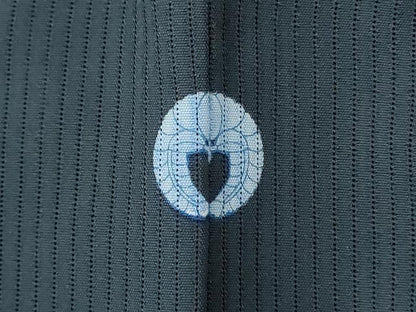 平和屋着物＊夏物 訪問着 縦絽 刺繍 草花文 銀糸 銀彩 正絹 逸品 AABD3294jd