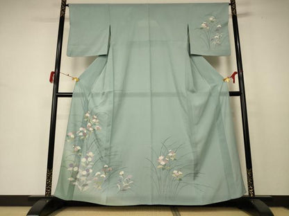 平和屋着物＊夏物 訪問着 絽 草花文 正絹 逸品 AABD3296jd