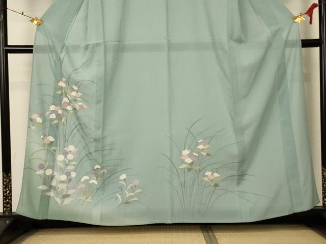 平和屋着物＊夏物 訪問着 絽 草花文 正絹 逸品 AABD3296jd